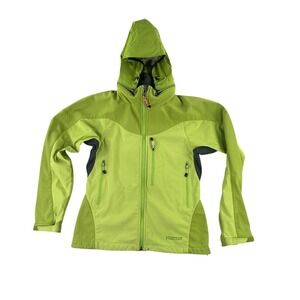 Marmot Jacket Women's Large Green Windstopper‎ Softshell Hooded Full Zip
